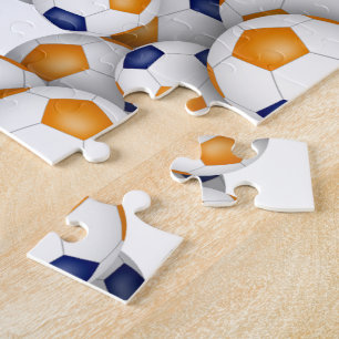 Puzzle bleu orange équipe couleurs filles garçons soccer