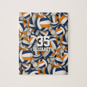 Puzzle bleu orange équipe couleurs filles garçons volley