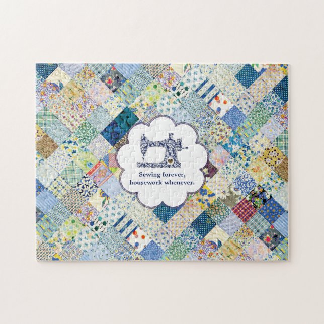 Puzzle bleu patchwork (Horizontal)