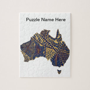 Puzzle Bleu rouge bronzage de griffonnage de l'Australie