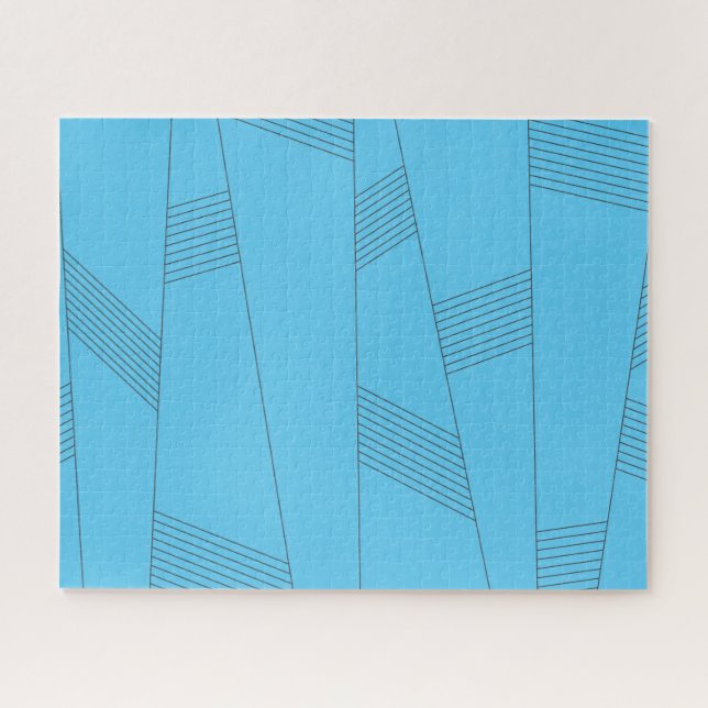 Puzzle Bleu, simple, élégant, abstrait motif (Horizontal)