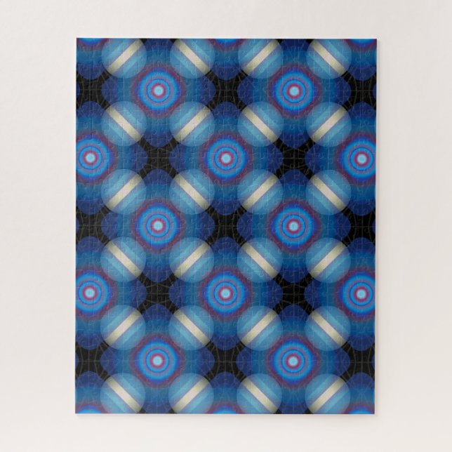 Puzzle Bleu Spacey Géométrique (Vertical)