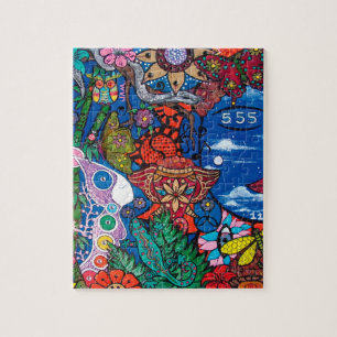 Puzzle Bleu spirituel Bouddha nouvel âge peinture pacifi