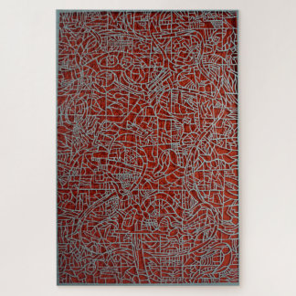 Puzzle bleu sur rouge labyrinthe