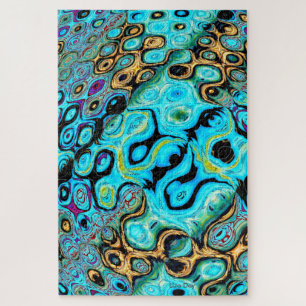 Puzzle bleu turquoise