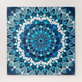 Puzzle bleu turquoise Mandala