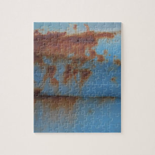 Puzzle bleu vintage rouillé