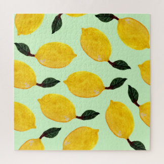 Puzzle Bleuets de citron juteux : Aquarelle en papier tra