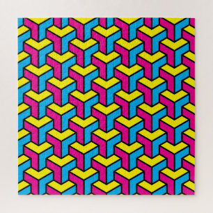 Puzzle Bloc d'illusion géométrique CMYK en gras