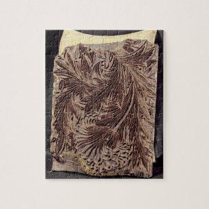 Puzzle Bloc d'impression de conception de tulipe, 1875