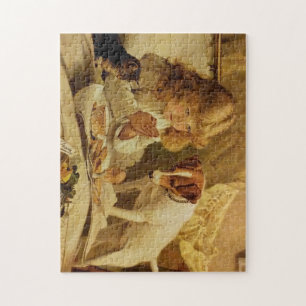Puzzle Blond Girl Priant avec son chien et son chat
