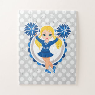 Puzzle Blonde bleue de pom-pom girl - acclamation
