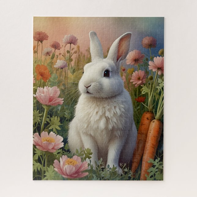 Puzzle Blossom Bunny & Carrot Patch (Vertical)