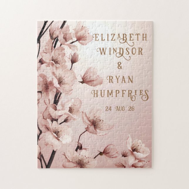 Puzzle Blossoms of Love" Collection Faire-part de mariage (Vertical)