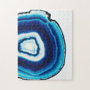 Puzzle Blue Agate Slice   Custom
