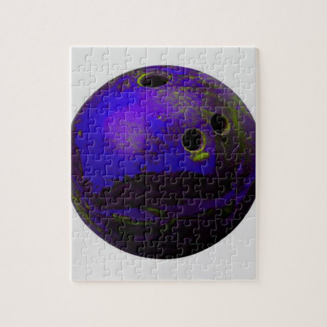 Puzzle Blue Bowling Ball Personnaliser It (Vertical)