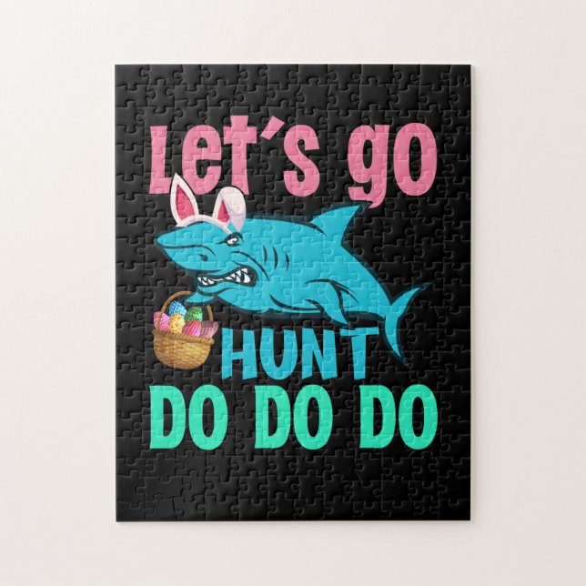Puzzle Blue Bunny Oreilles requin Chasse aux oeufs de Pâq (Vertical)