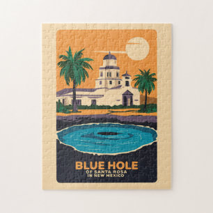 Puzzle Blue Hole New Mexico Travel Art Vintage