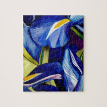 Blue Iris fleurs d'aquarelle d'art
