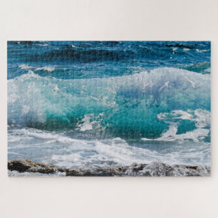 Puzzle Blue Ocean Waves & Rocks, Vs 2