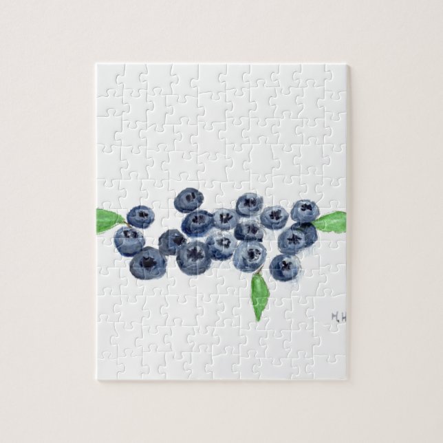 Puzzle Blueberries fruits cuisine aquarelle nature (Vertical)