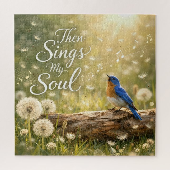 Puzzle Bluebird Singing Then Sings My Soul (Vertical)