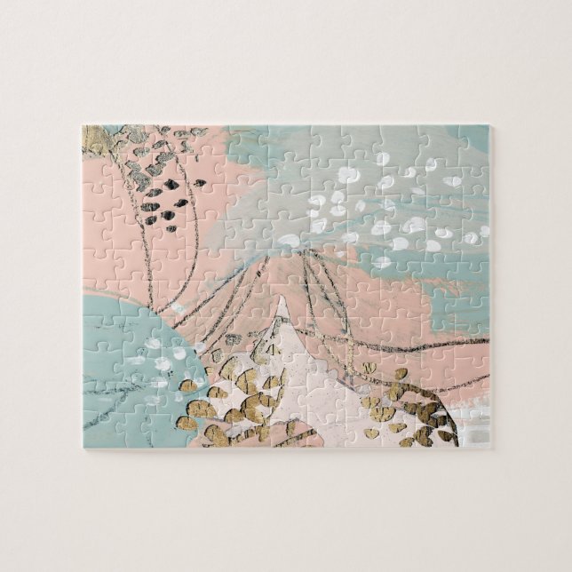 Puzzle Blush & Gold I (Horizontal)