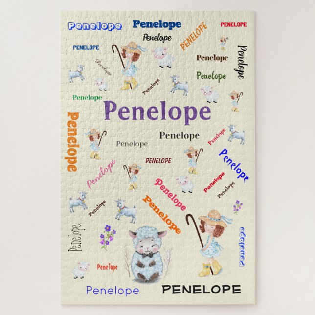 Puzzle BO PEEP NURSERY RHYME Mot Cloud Nom Collage (Vertical)