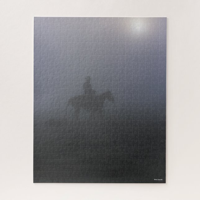 Puzzle Bob Langrish | Cowboy À Rider En Mist Avec Chien (Vertical)
