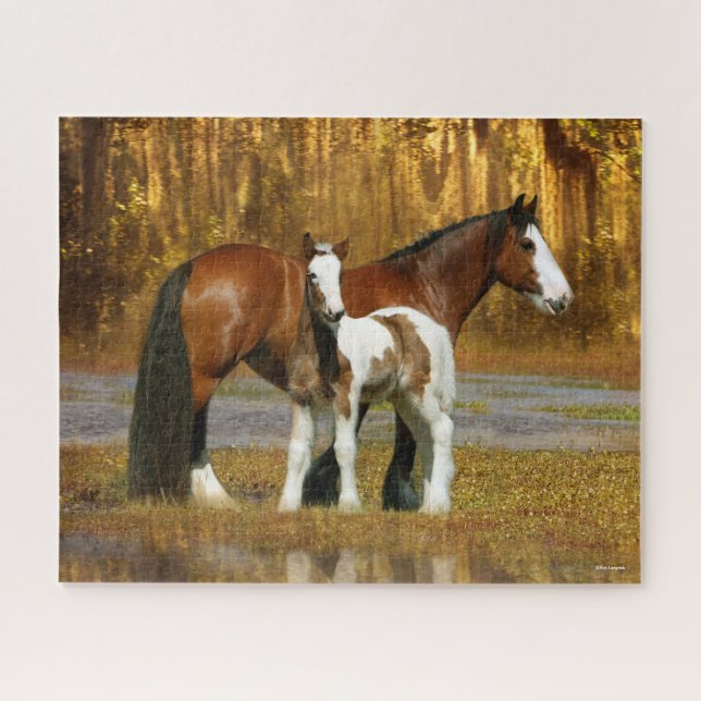 Puzzle Bob Langrish | Gypsy Vanner Mare et Foal Imaginair (Horizontal)