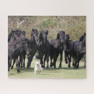 Puzzle Bob Langrish Herd Black Meren Cheval et Chien