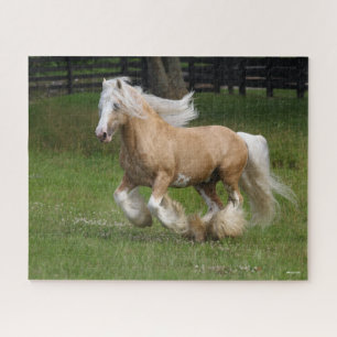 Puzzle Bob Langrish   Palomino Gypsy Vanner Cheval Courir