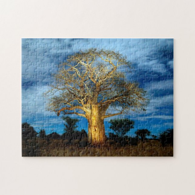 Puzzle Bobab (Adansonia) Arbre Éclairé Par La Lune (Horizontal)