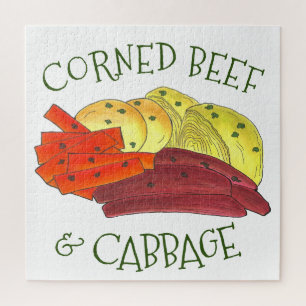 Puzzle Boeuf corné et chou Carottes bouillies Pommes de t