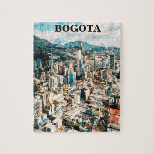 Puzzle Bogota Colombie City View Aquarelle
