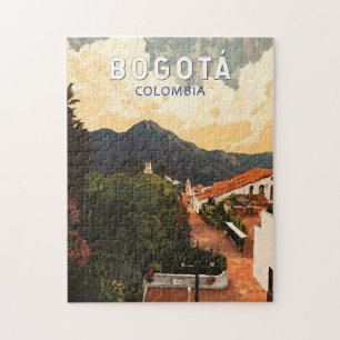 Puzzle Bogota Colombie Illustration Voyage Art Vintage