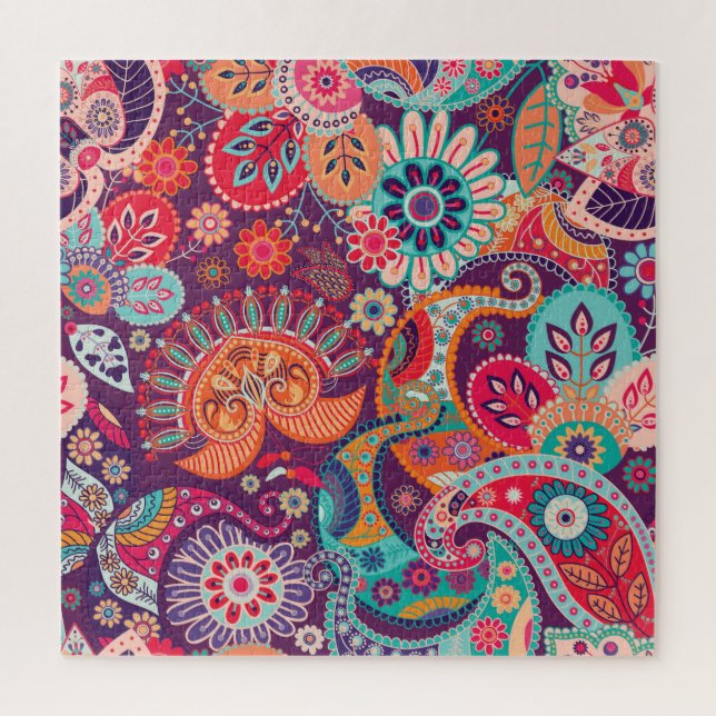 Puzzle Bohemian Boho MOD Hippy Chic Flower Motif (Vertical)