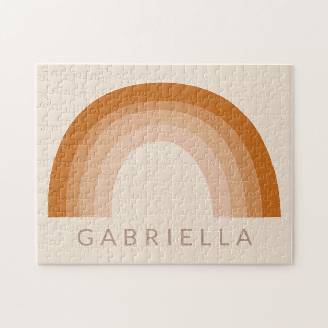 Puzzle Boho Abstrait les années 70 Rainbow Terracotta Per (Horizontal)