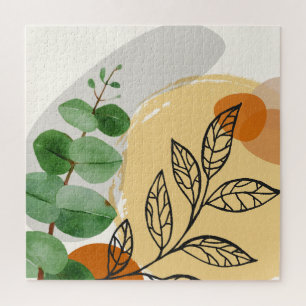 Puzzle Boho botanique vert orange