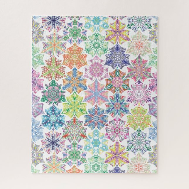 Puzzle Boho coloré Mandala Motif (Vertical)