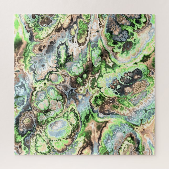 Puzzle Boho coloré Pastel Marbre fractal Art Abstrait (Vertical)