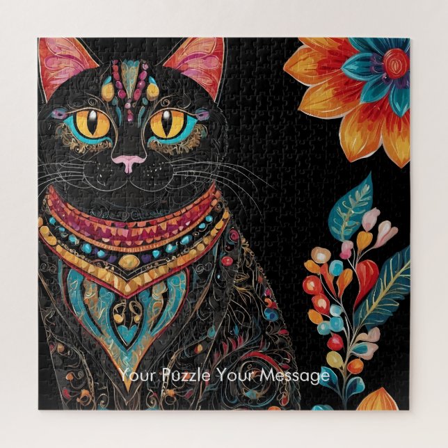 Puzzle Boho Feline Mandala (Vertical)