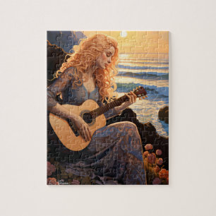 Puzzle BoHo Girl joue de la guitare