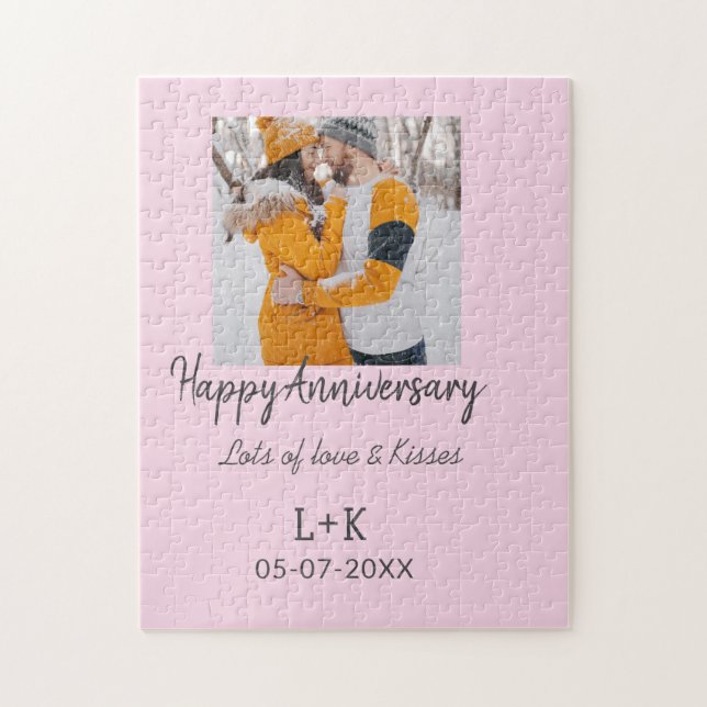 Puzzle Boho moderne heureux anniversaire ajouter nom date (Vertical)