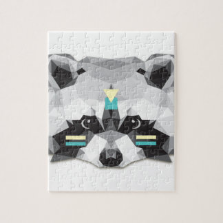 Puzzle Boho poly raccoon