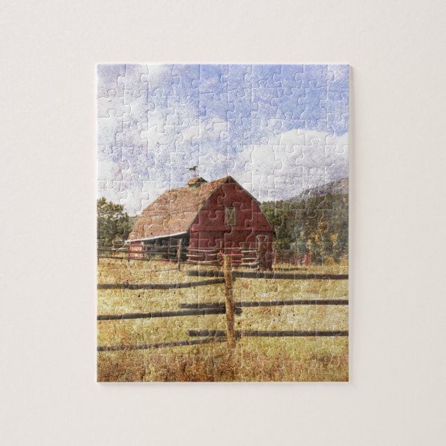 Puzzle Bois de l'Ouest Campagne Ferme Primitive Grange Ro (Vertical)