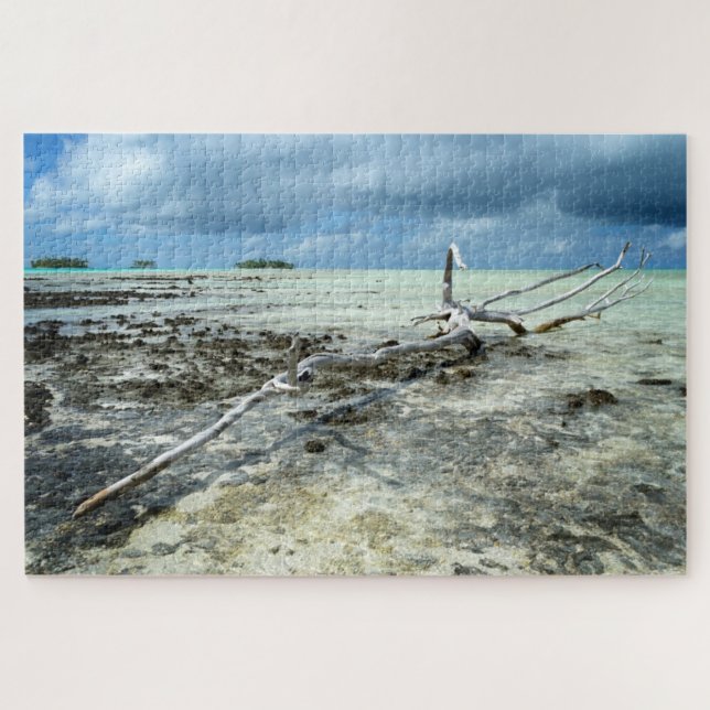 Puzzle Bois mort dans le Pacifique sous un ciel nuageux (Horizontal)