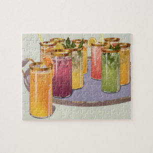 Puzzle Boissons Vintage, Boissons avec des glaçons sur un