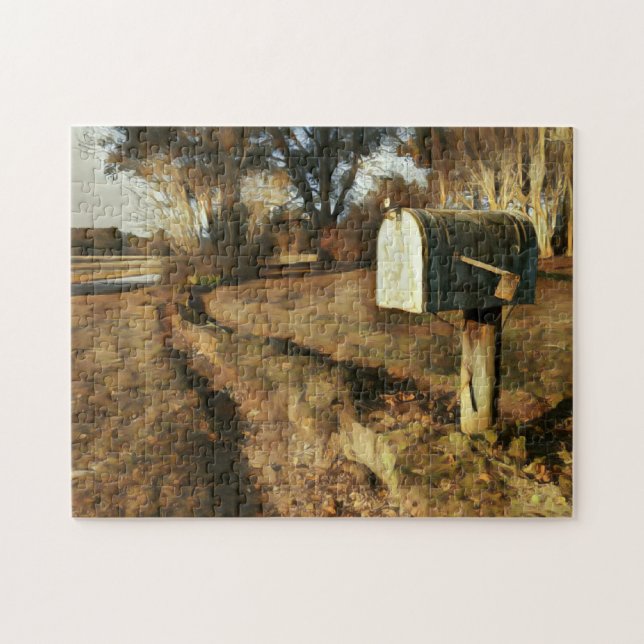 Puzzle Boîte aux lettres rustique sur une route de campag (Horizontal)