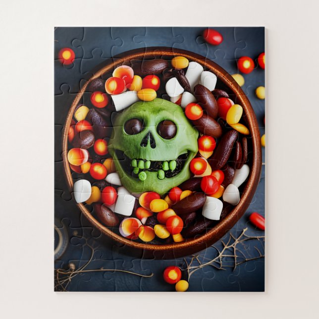 Puzzle Bol de bonbons effrayants pour Halloween (Vertical)